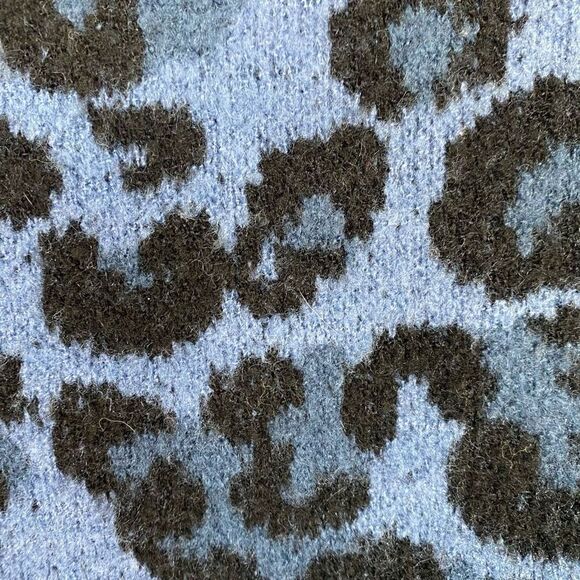 Jamison Blue Leopard Print Sweater Pullover - Picture 11 of 13
